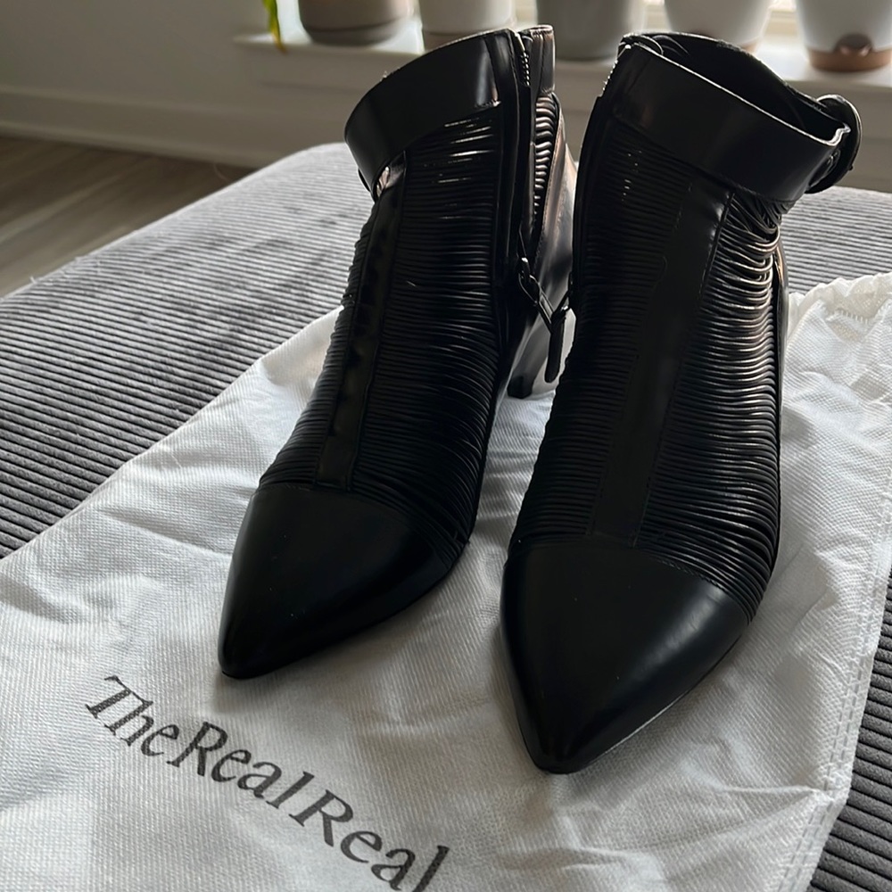 *BALENCIAGA* (AUTHENTIC) wedge booties in black.